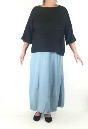 Eb&Ive black linen top one size
