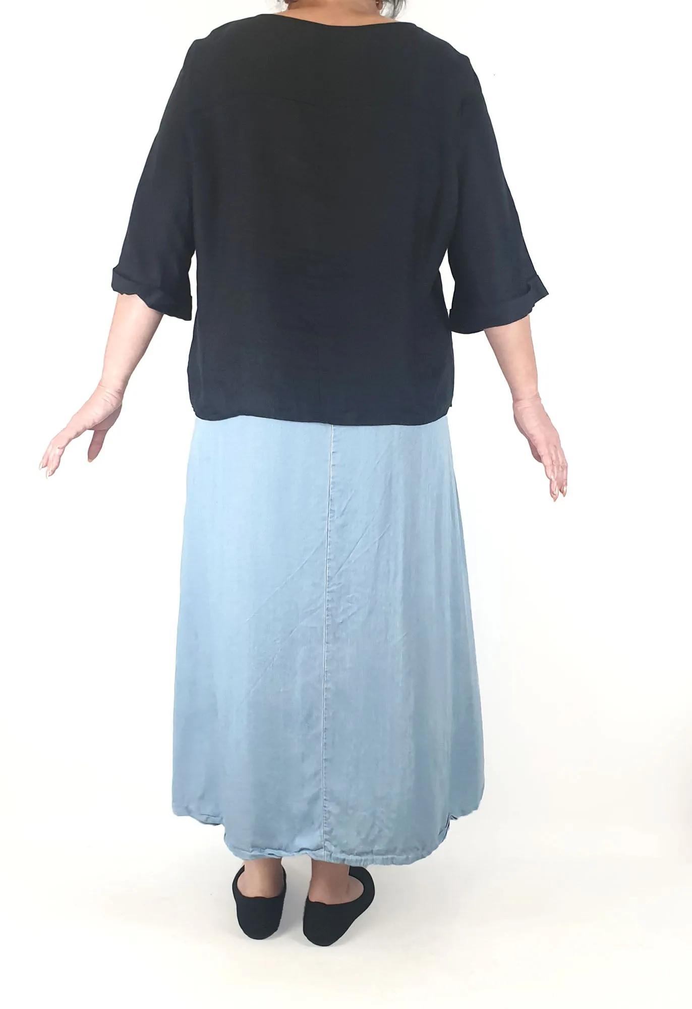 Eb&Ive black linen top one size
