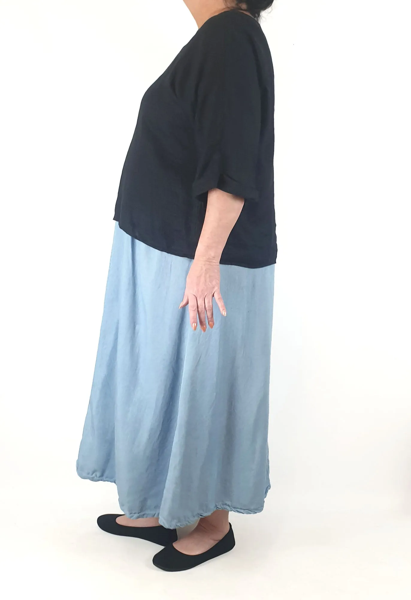 Eb&Ive black linen top one size