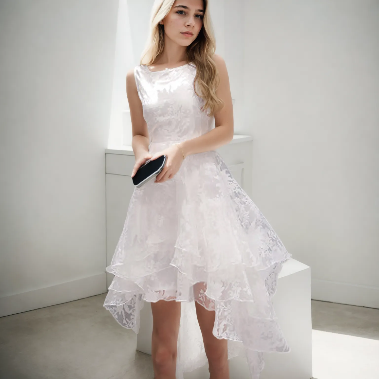 Ethereal Grace: Sleeveless Organza Swing Pettiskirt Dress