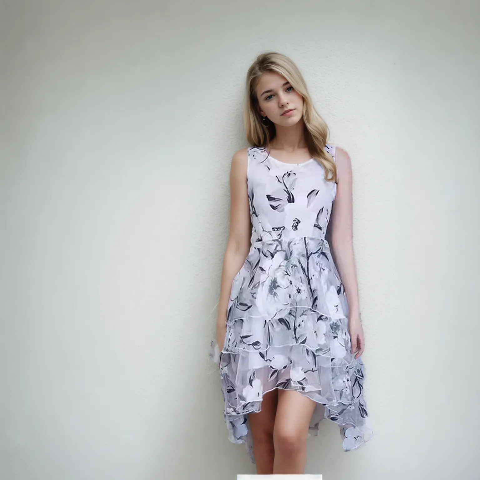 Ethereal Grace: Sleeveless Organza Swing Pettiskirt Dress