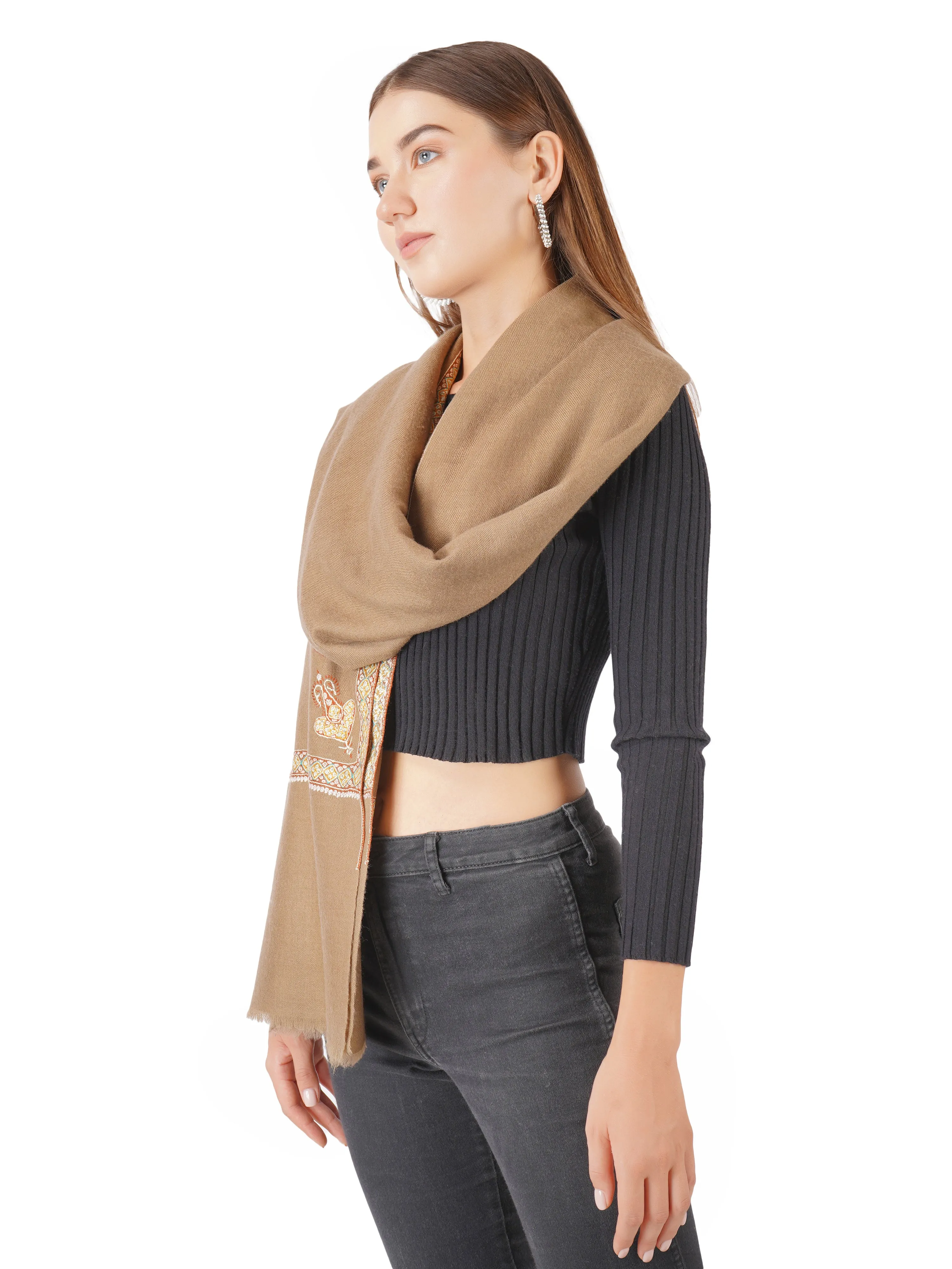 Exquisite Pure Pashmina Shawl by Pashwrap - Ultimate Luxury & Elegance - Natural