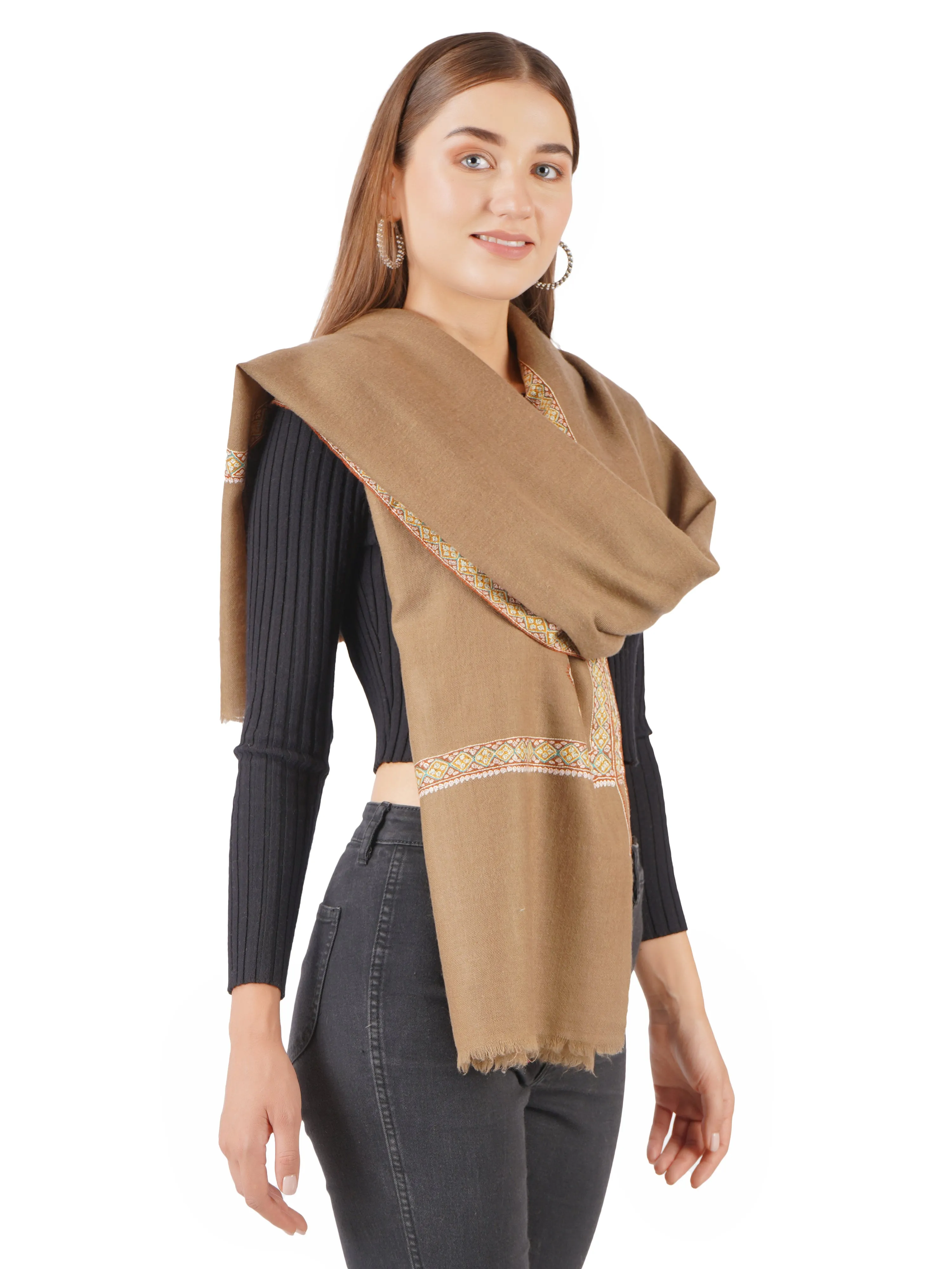 Exquisite Pure Pashmina Shawl by Pashwrap - Ultimate Luxury & Elegance - Natural