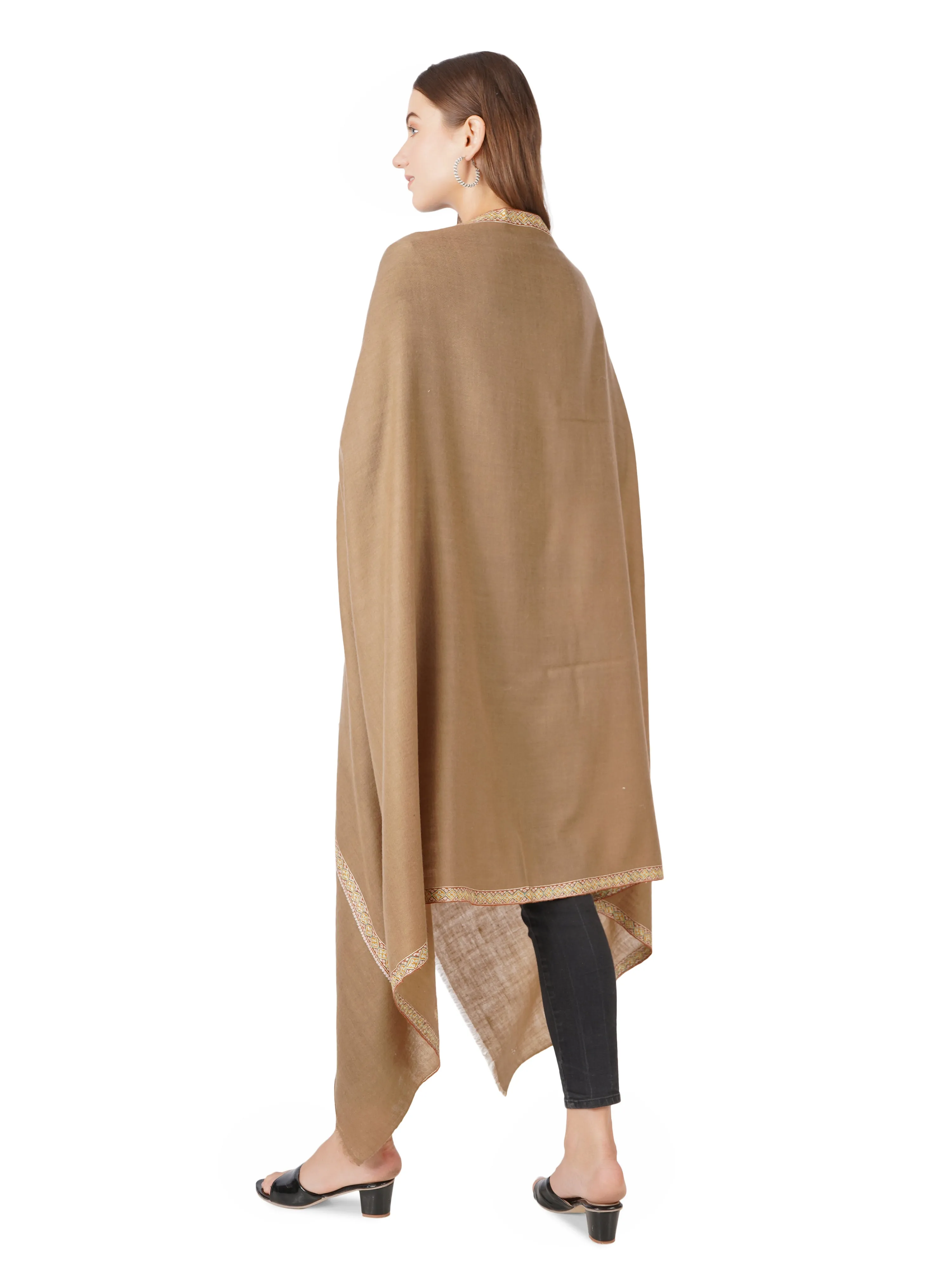 Exquisite Pure Pashmina Shawl by Pashwrap - Ultimate Luxury & Elegance - Natural