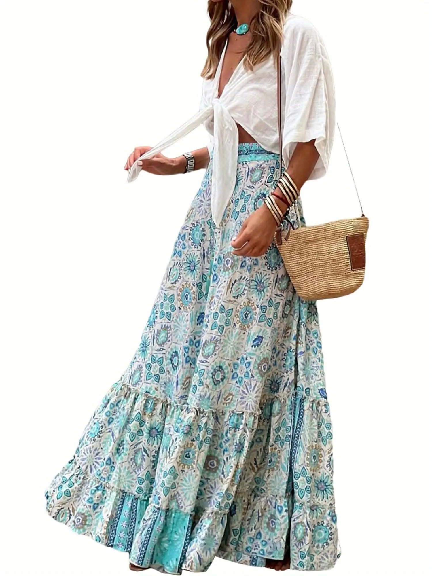 Flowy Boho Ruffled Skirt - By Lustmia