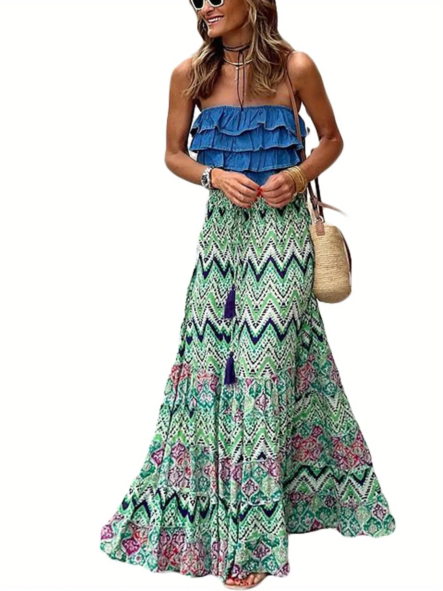 Flowy Boho Ruffled Skirt - By Lustmia