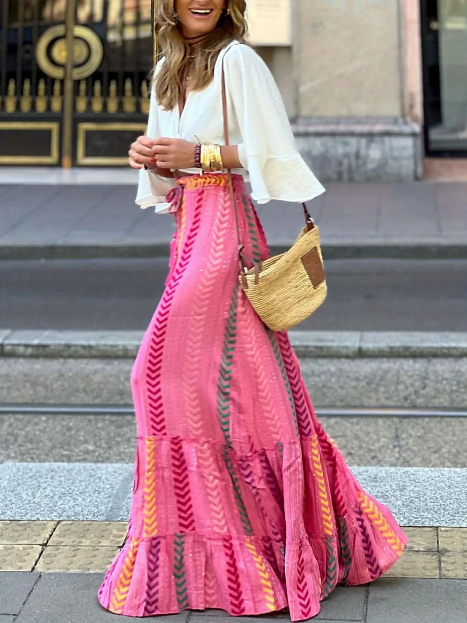 Flowy Boho Ruffled Skirt - By Lustmia