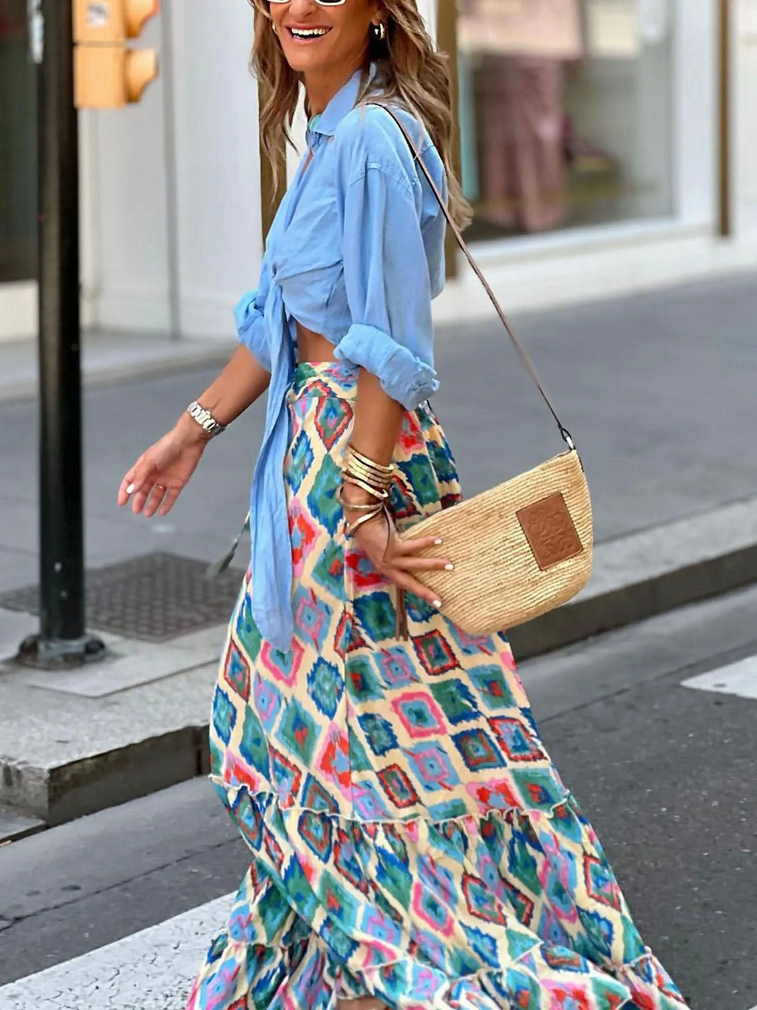 Flowy Boho Ruffled Skirt - By Lustmia