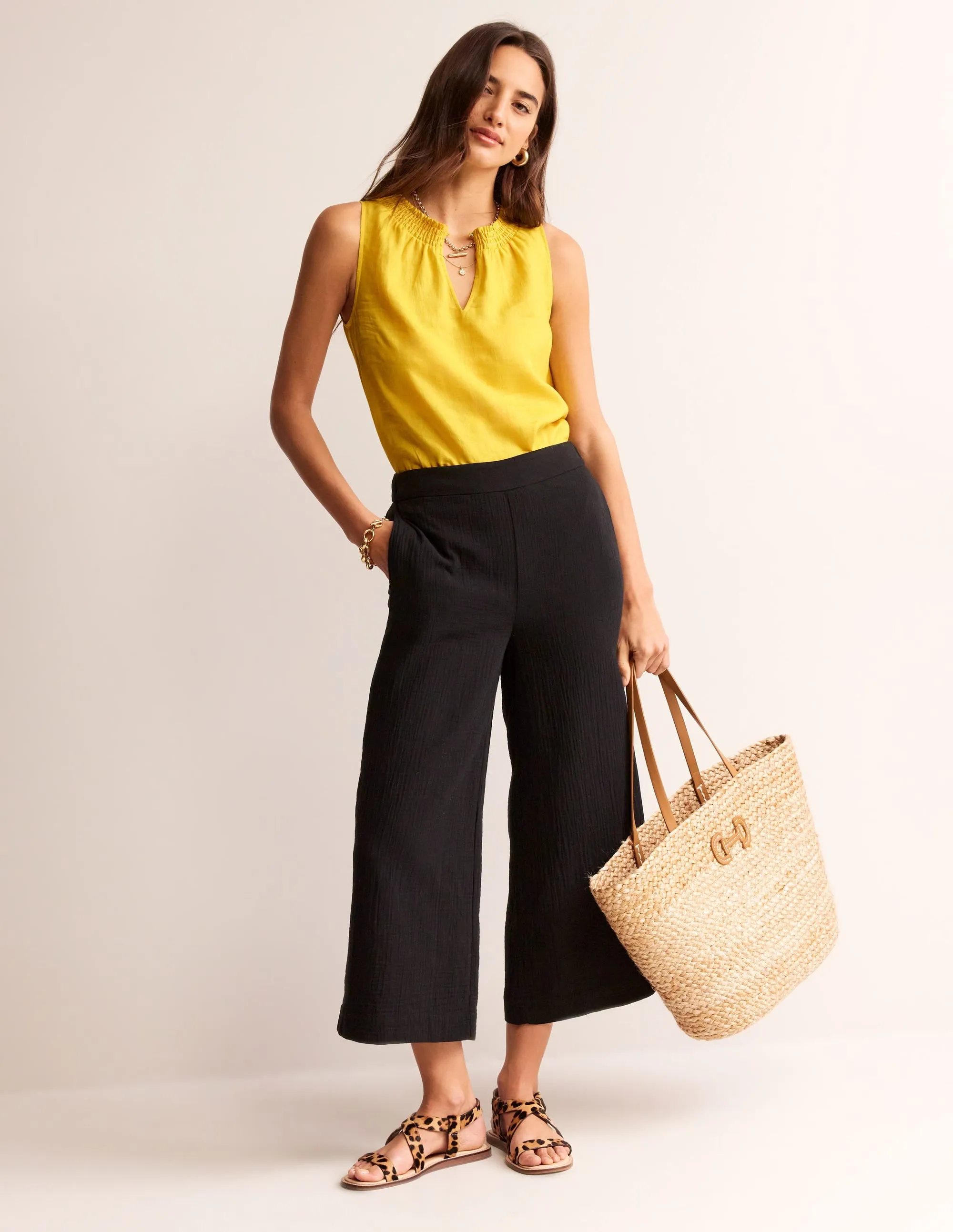 Georgia Linen Sleeveless Top-Pinapple