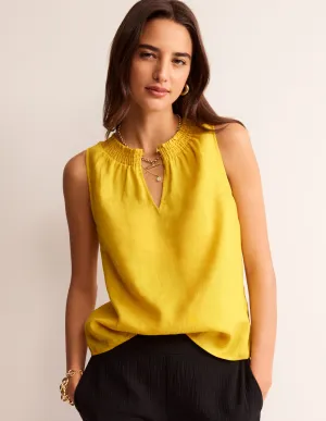 Georgia Linen Sleeveless Top-Pinapple