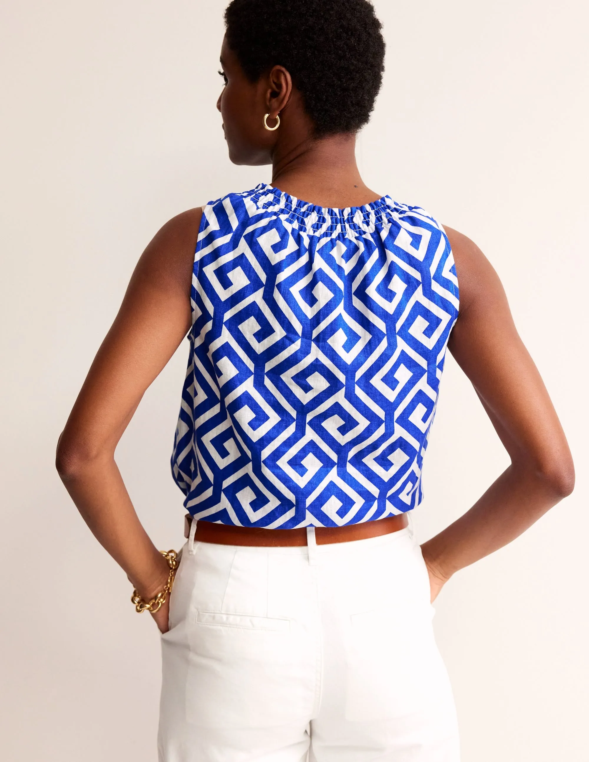 Georgia Linen Sleeveless Top-Surf the Web, Maze