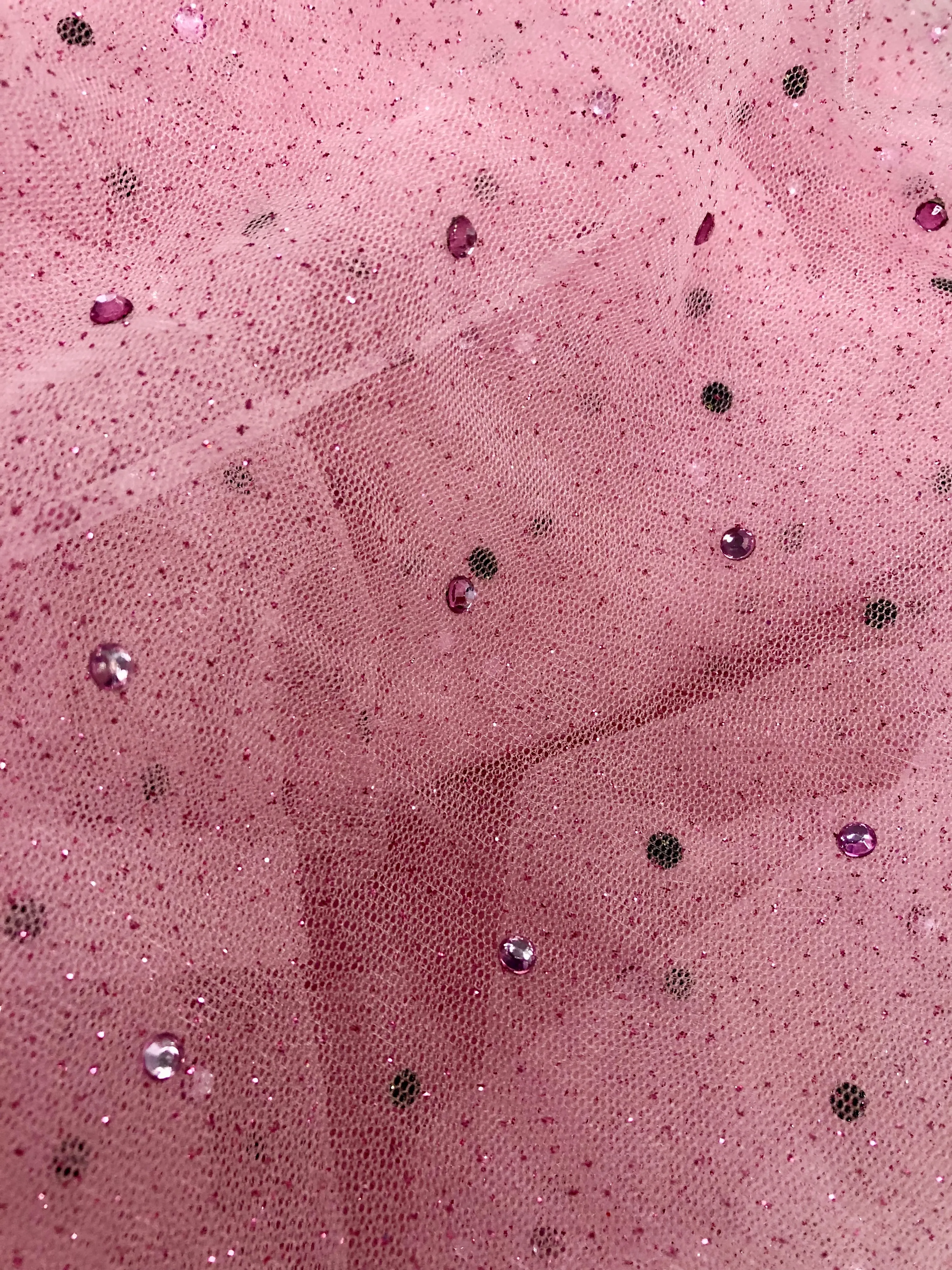 Glitter Net with Rhinestones - 60-inches Wide Pink