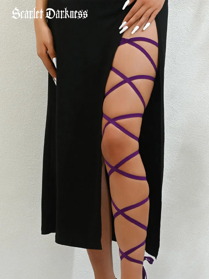 Goth Women's Versatile Legs Harness Strap Decor