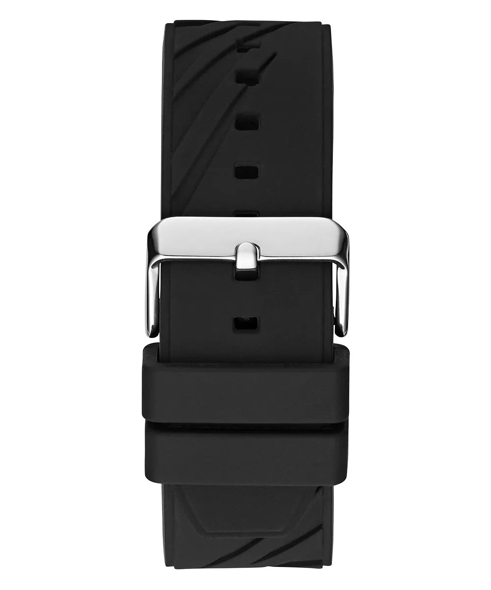 GUESS Mens Black Silver Tone Multi-function Watch