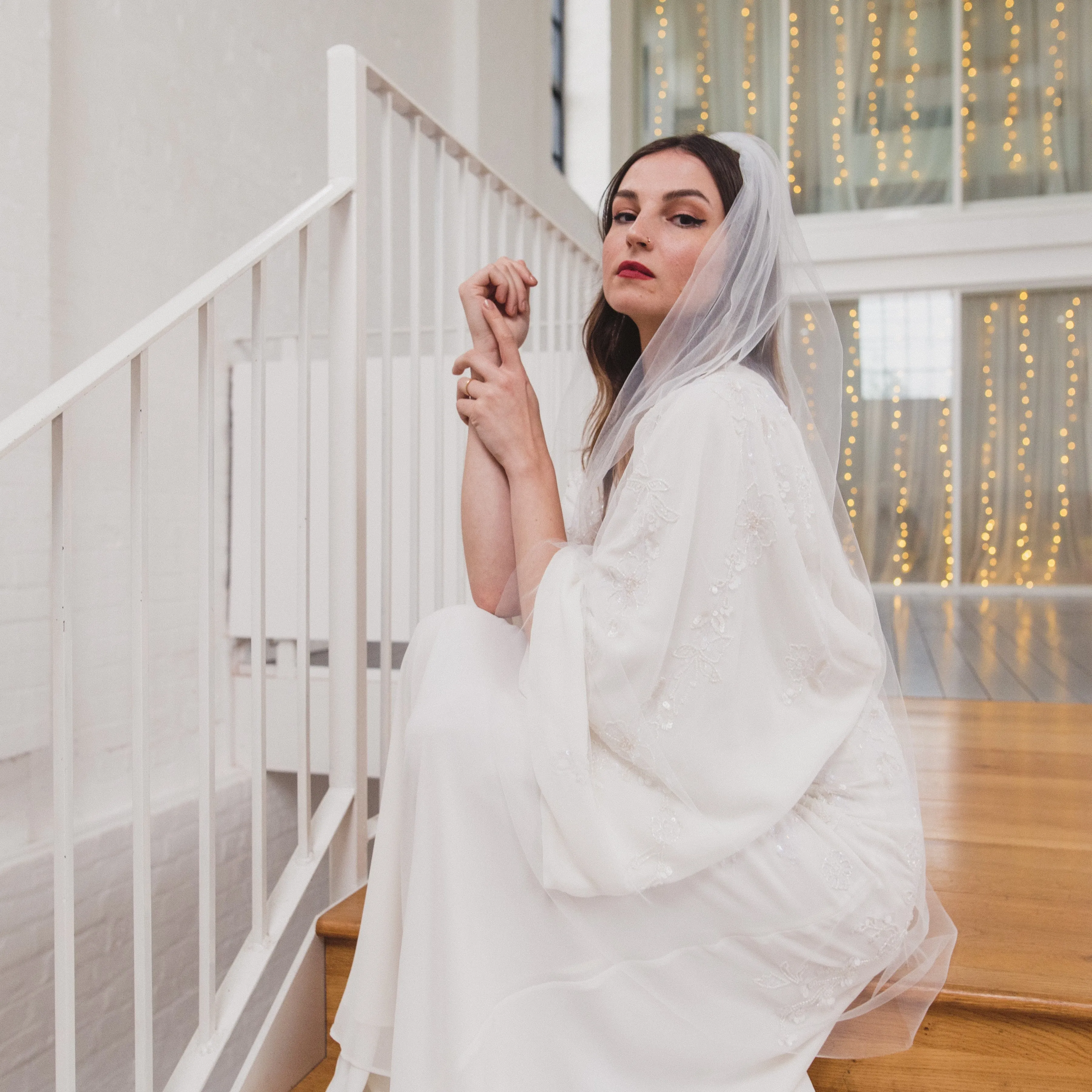 HOPE | Soft tulle single tier veil (narrow width)