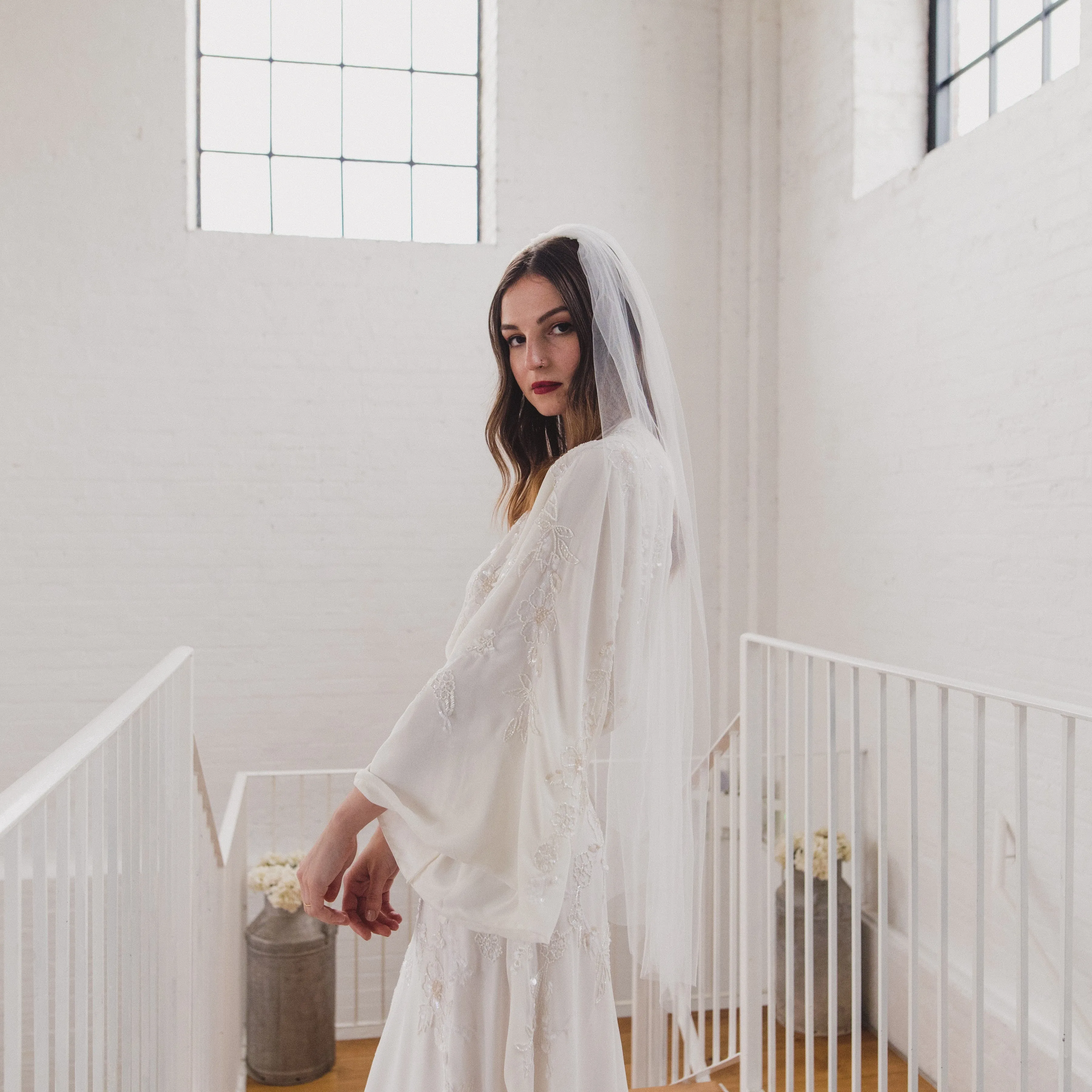 HOPE | Soft tulle single tier veil (narrow width)