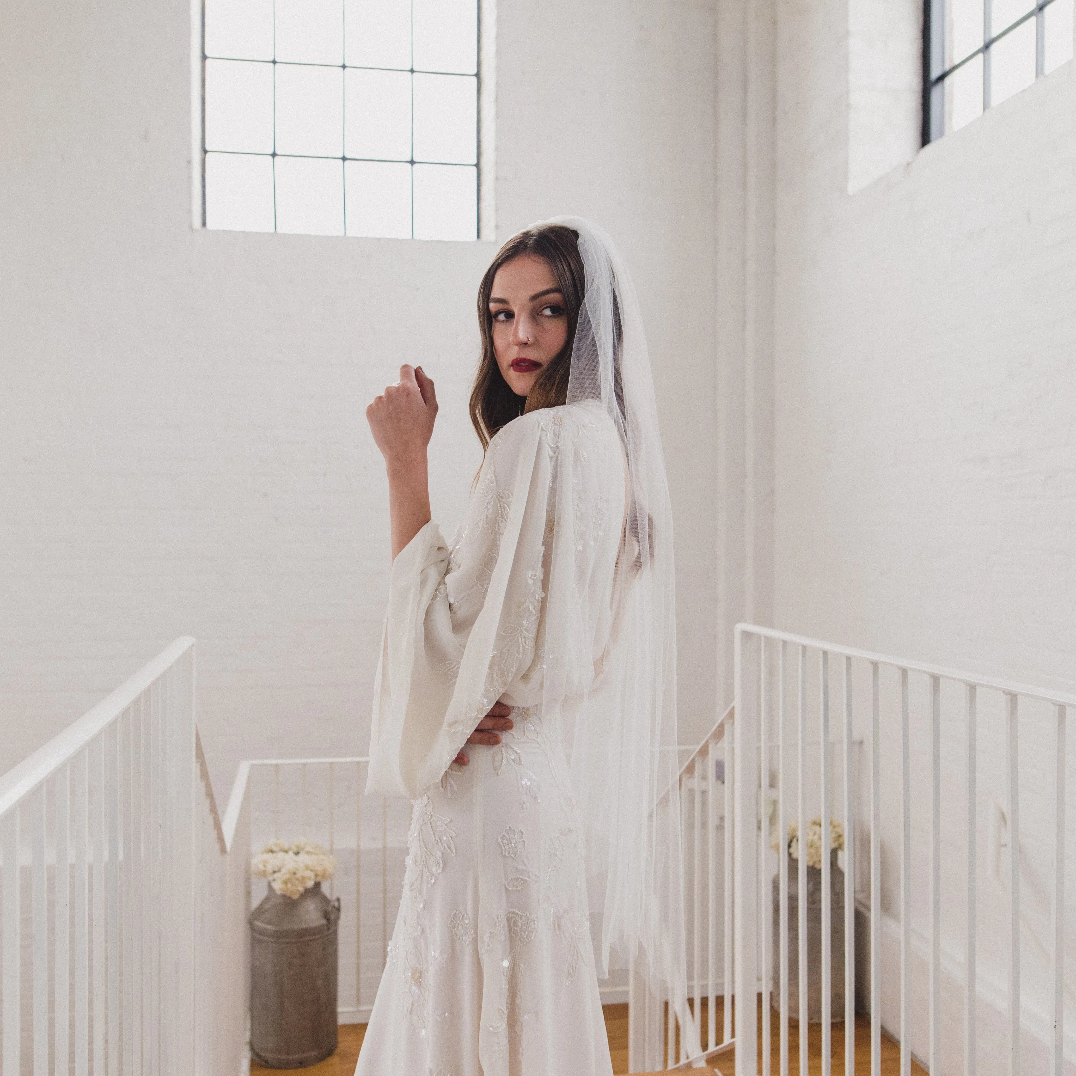 HOPE | Soft tulle single tier veil (narrow width)