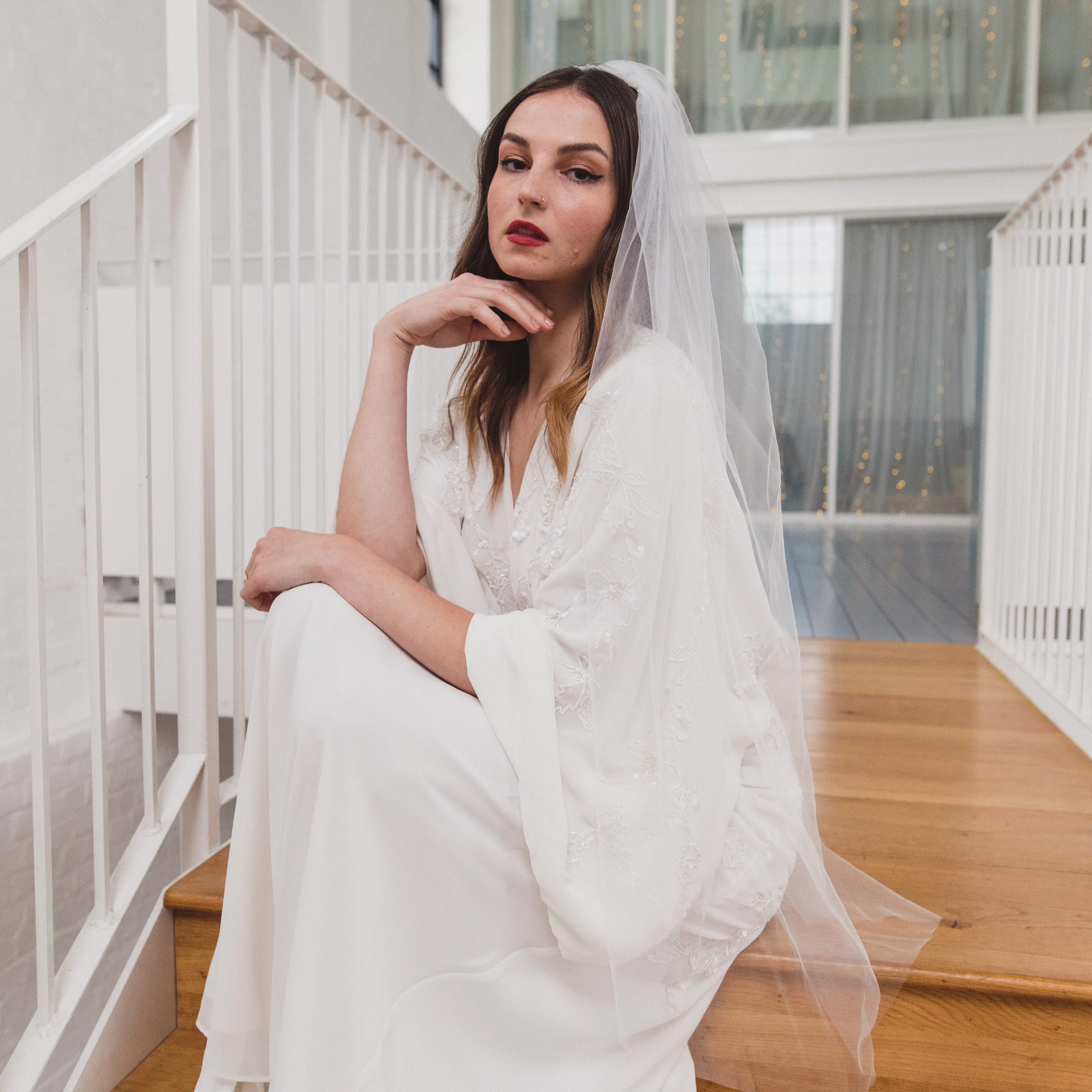 HOPE | Soft tulle single tier veil (narrow width)