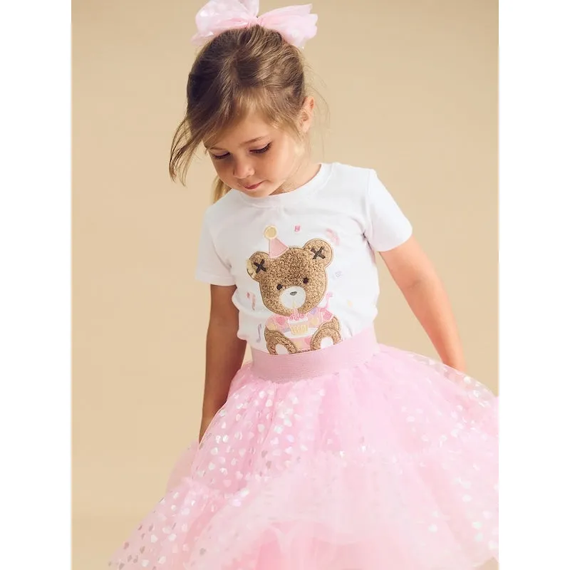 Huxbaby Shimmer Hearts Party Skirt