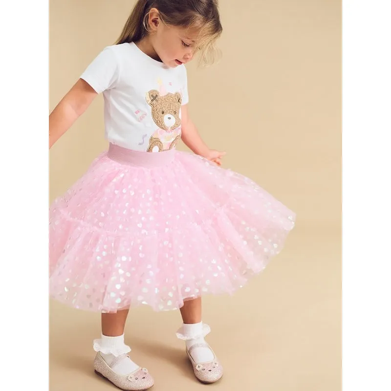 Huxbaby Shimmer Hearts Party Skirt