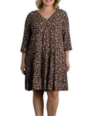 Issy Tiered Dress | BLACK FLORAL PRINT