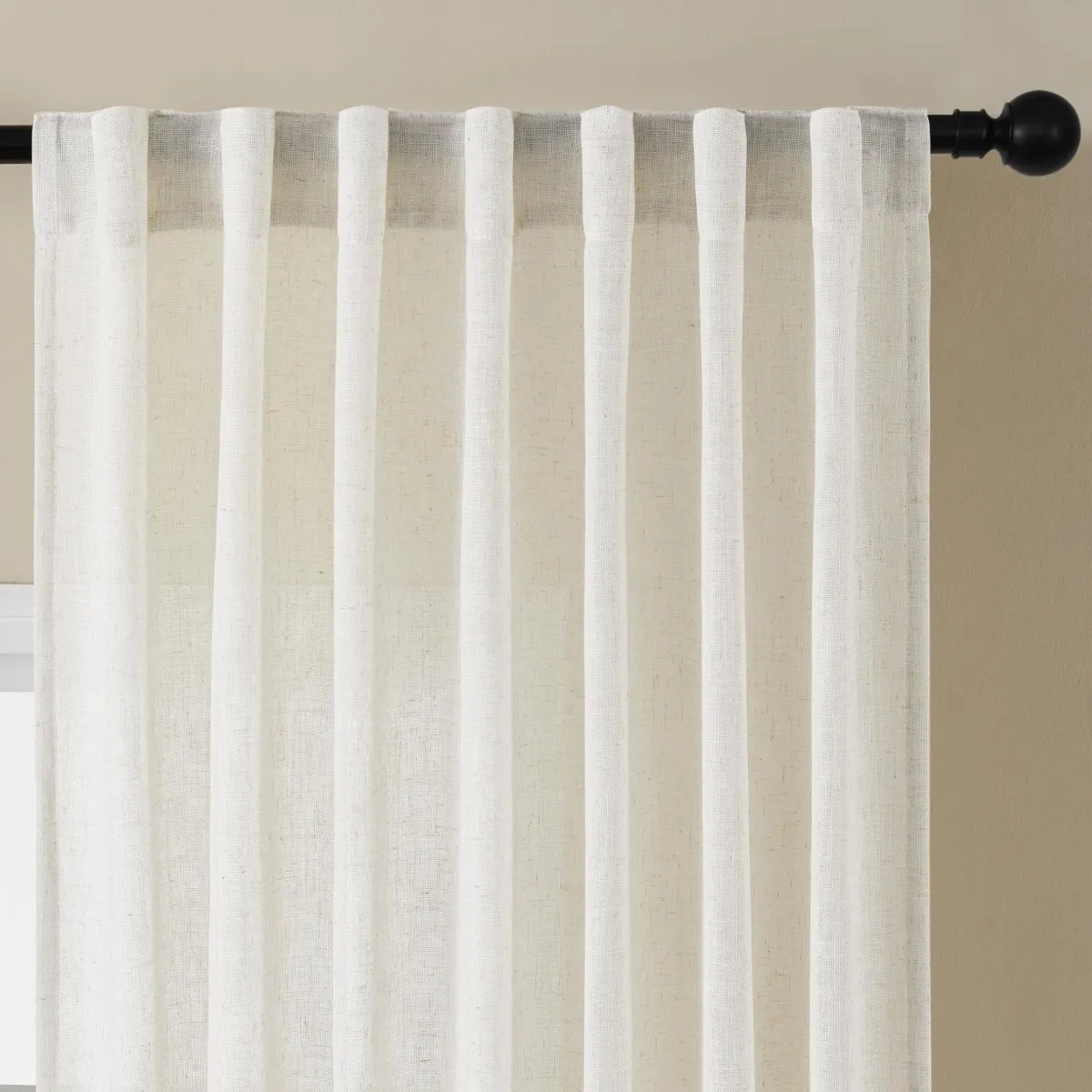 Joydeco Off White Linen Curtains for Living Room Patio Curtains