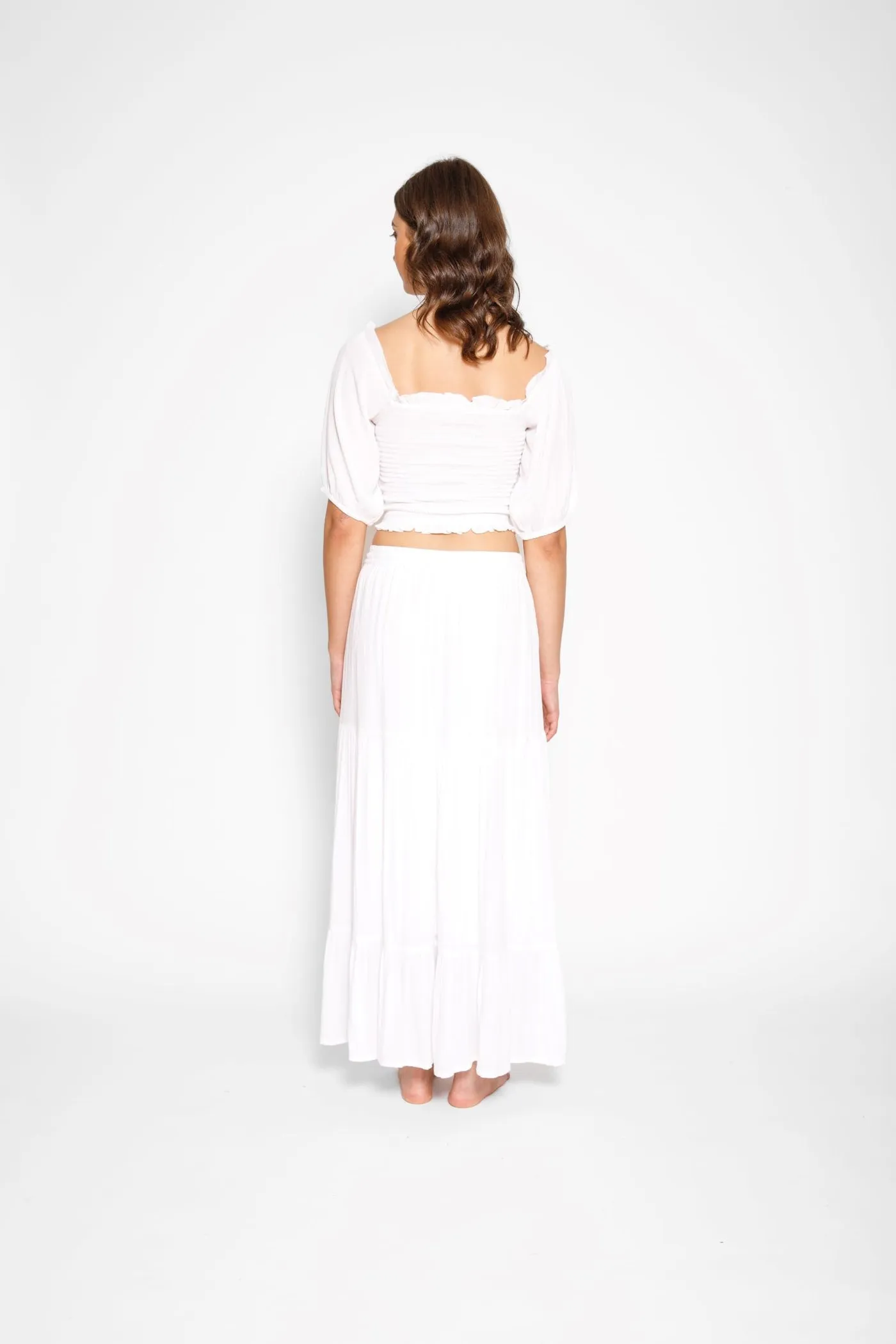 Koy Miami Smocked Crop Top