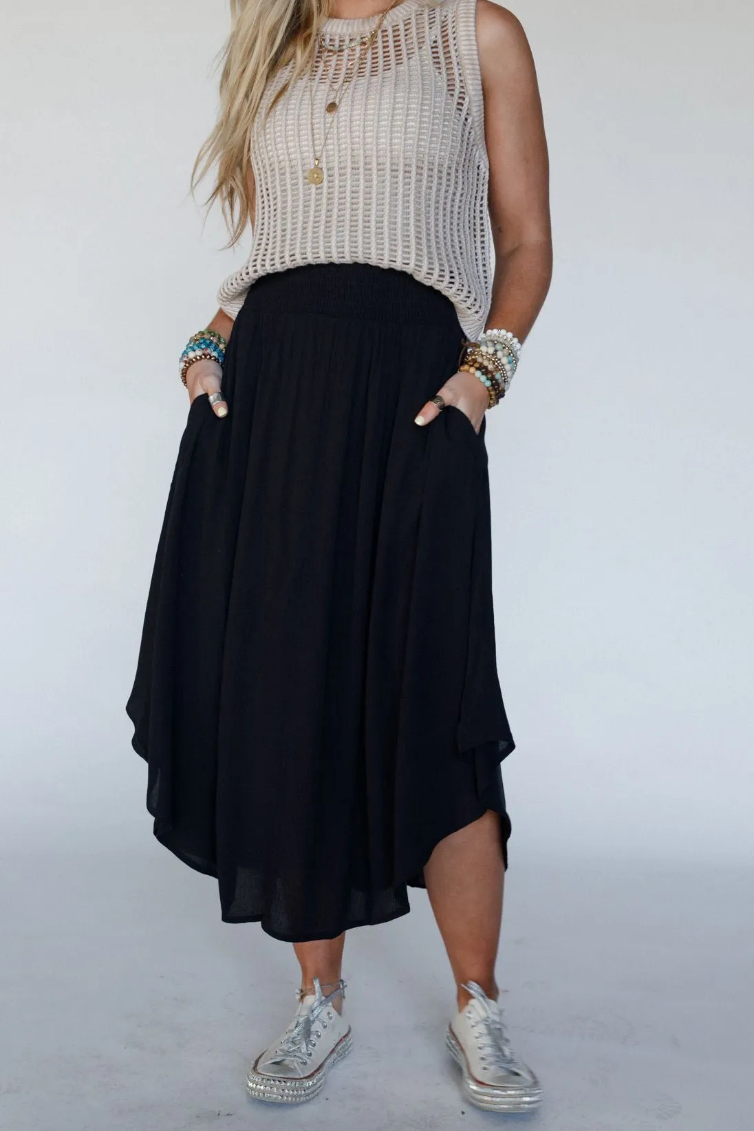 Light Trail Maxi Skirt - Black