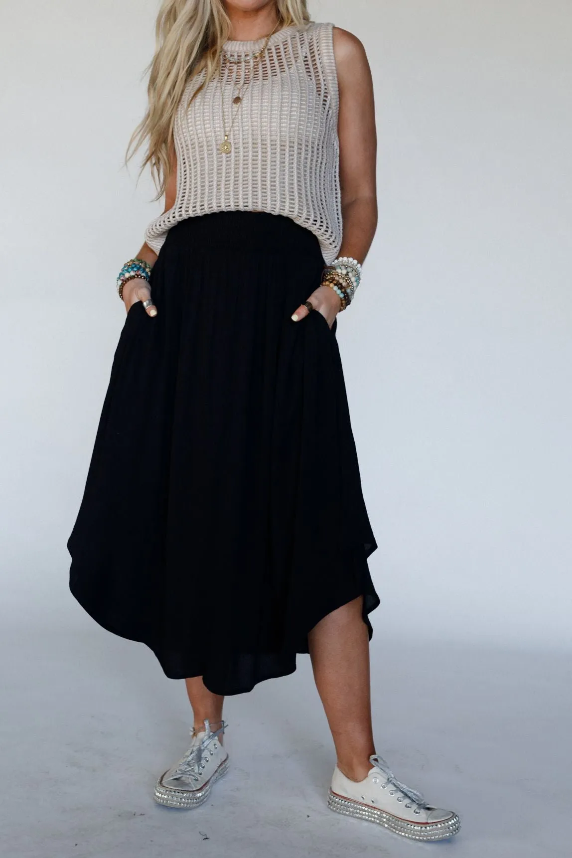 Light Trail Maxi Skirt - Black