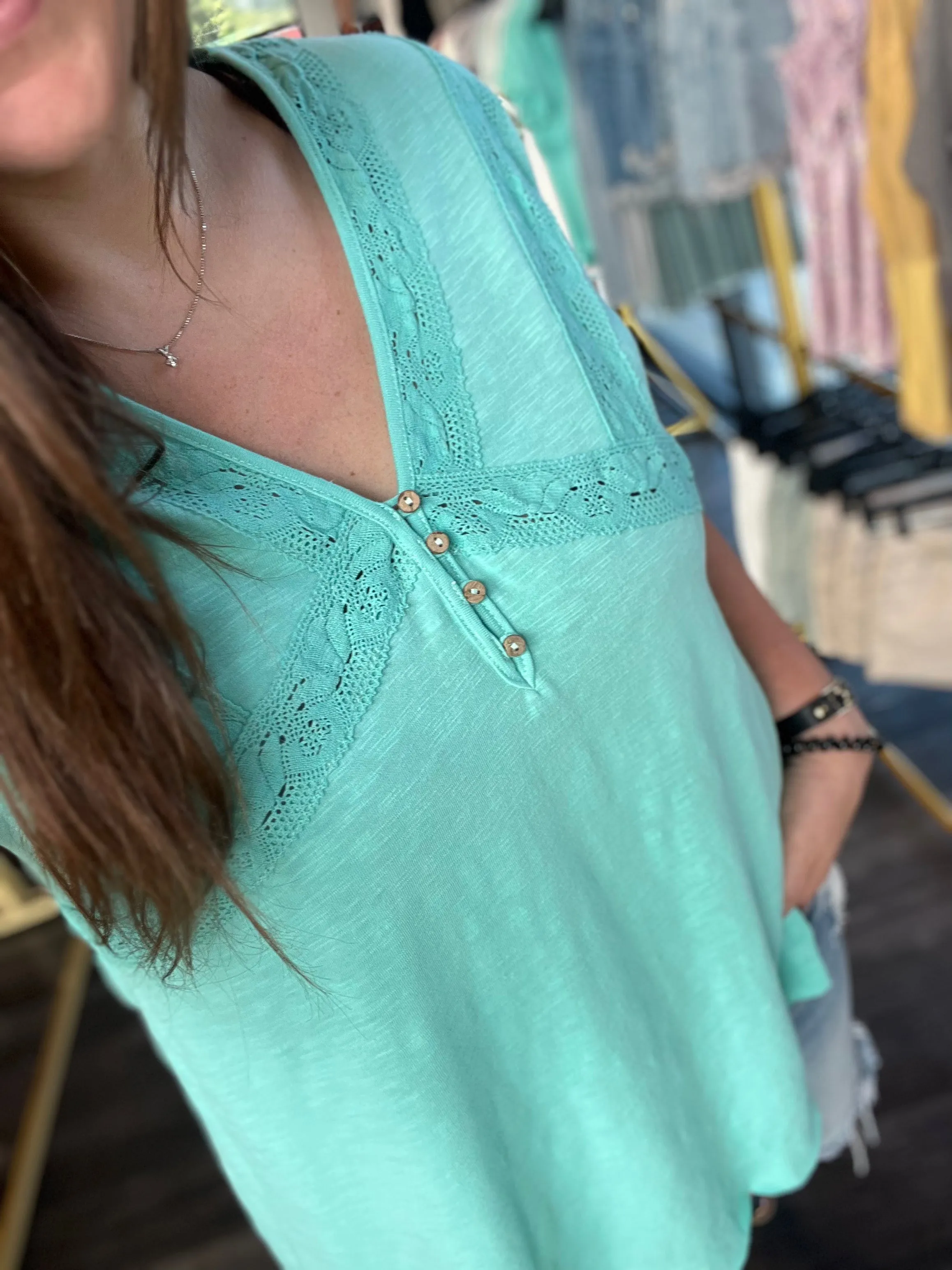 Lorita Henley Top (Light Jade)
