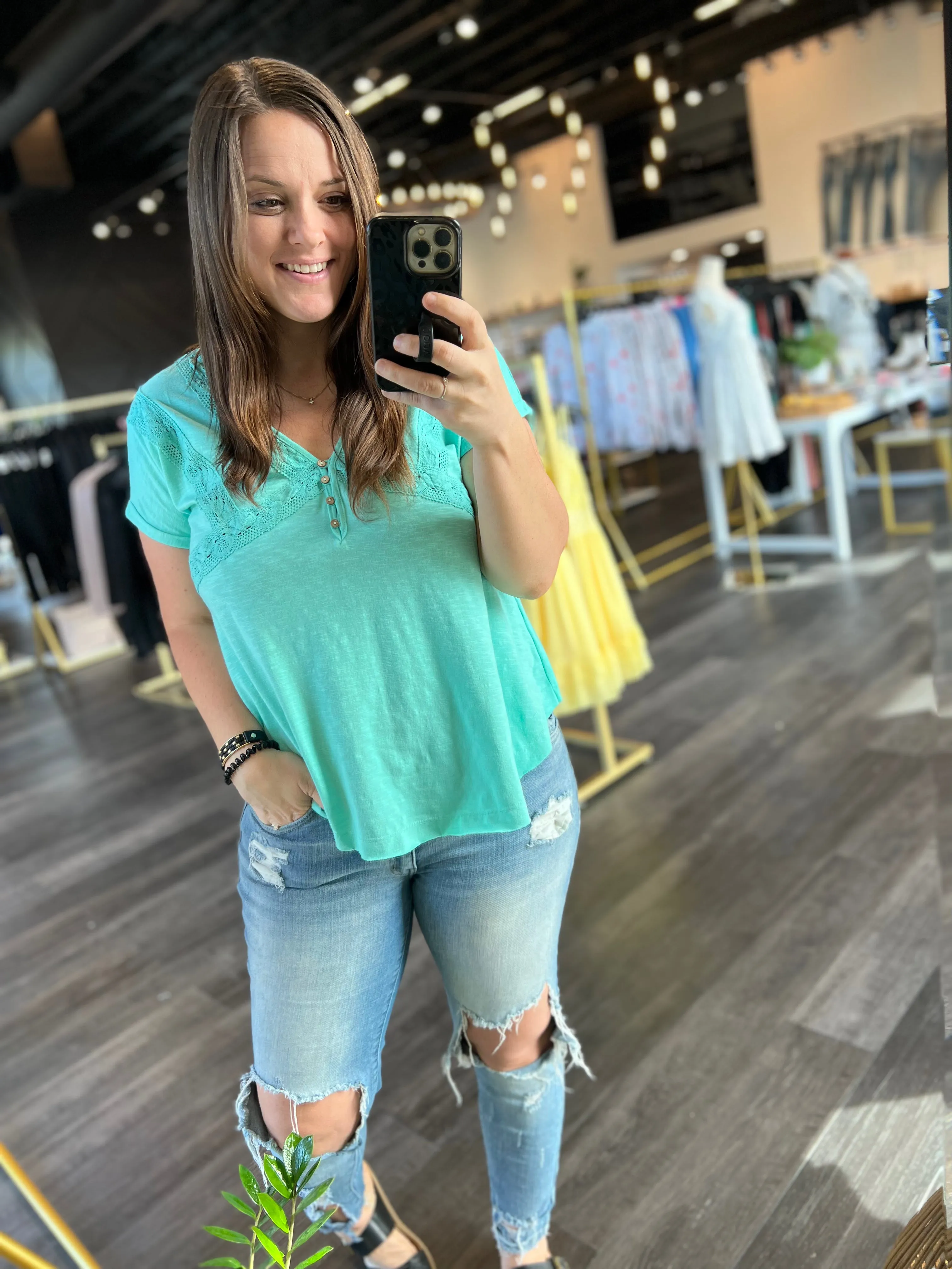 Lorita Henley Top (Light Jade)