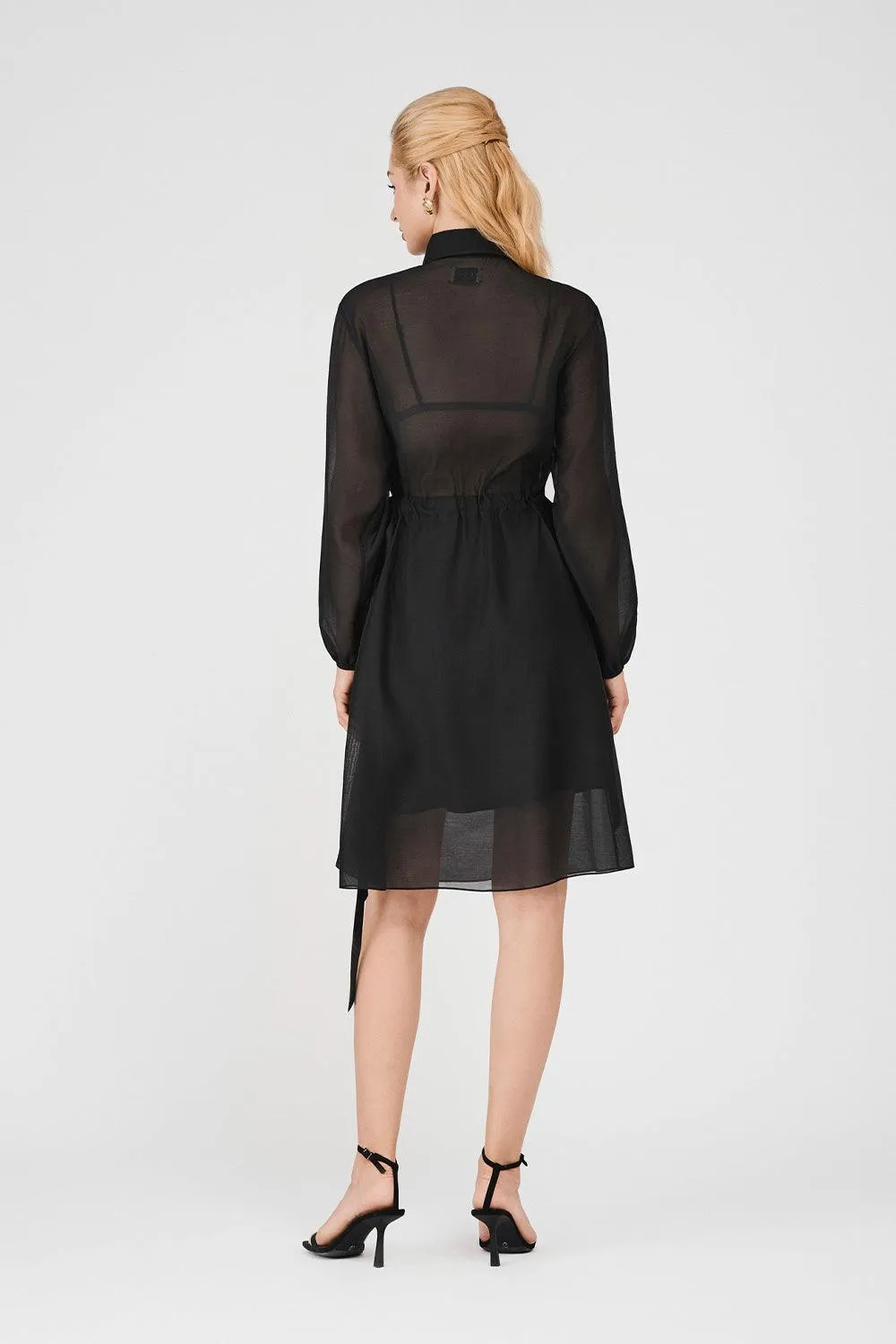 Maisie A-line See-Through Organza Midi Dress