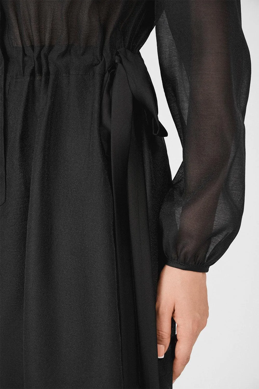 Maisie A-line See-Through Organza Midi Dress