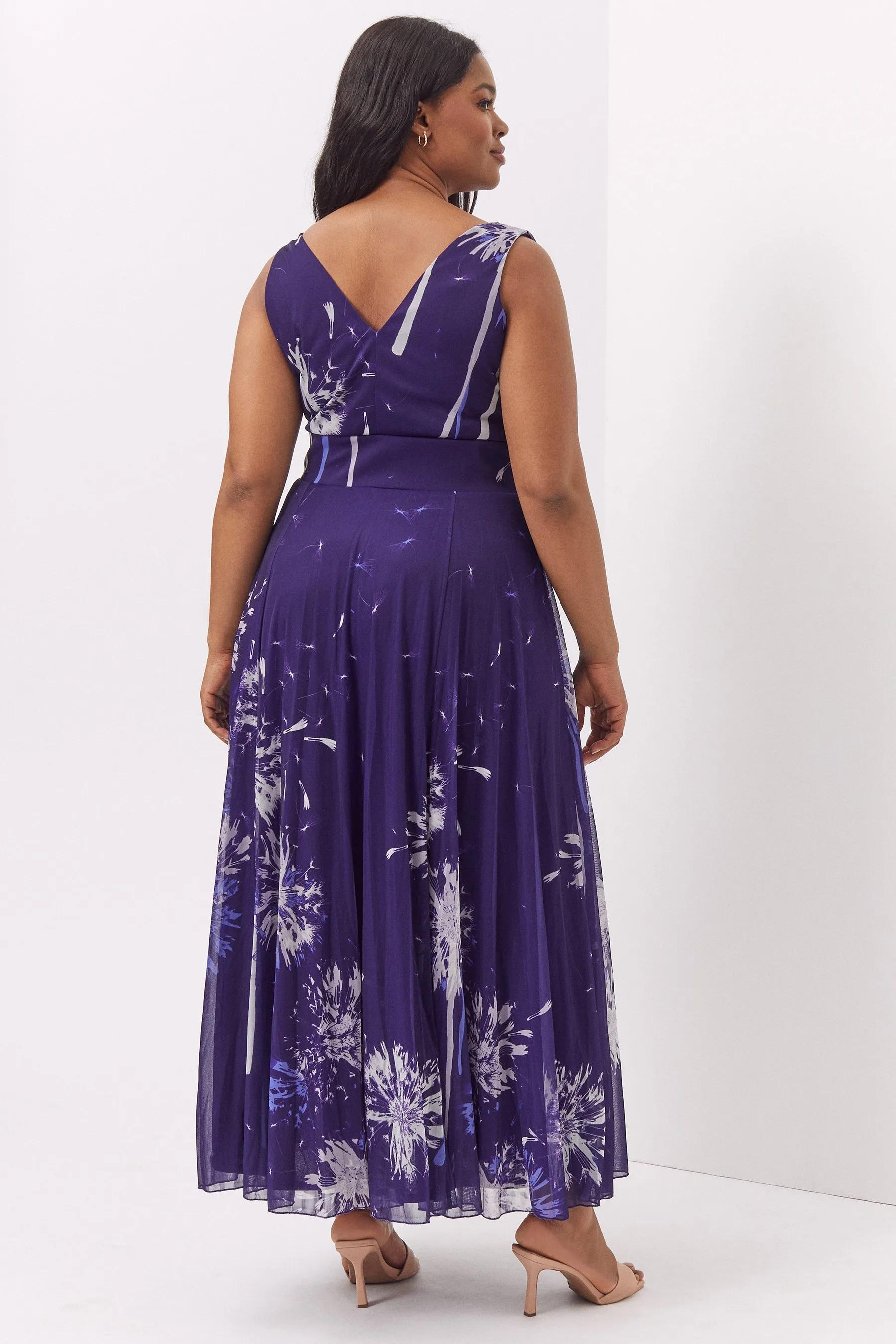 Martha Purple Print Maxi Dress