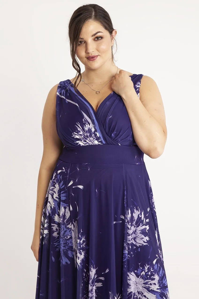 Martha Purple Print Maxi Dress