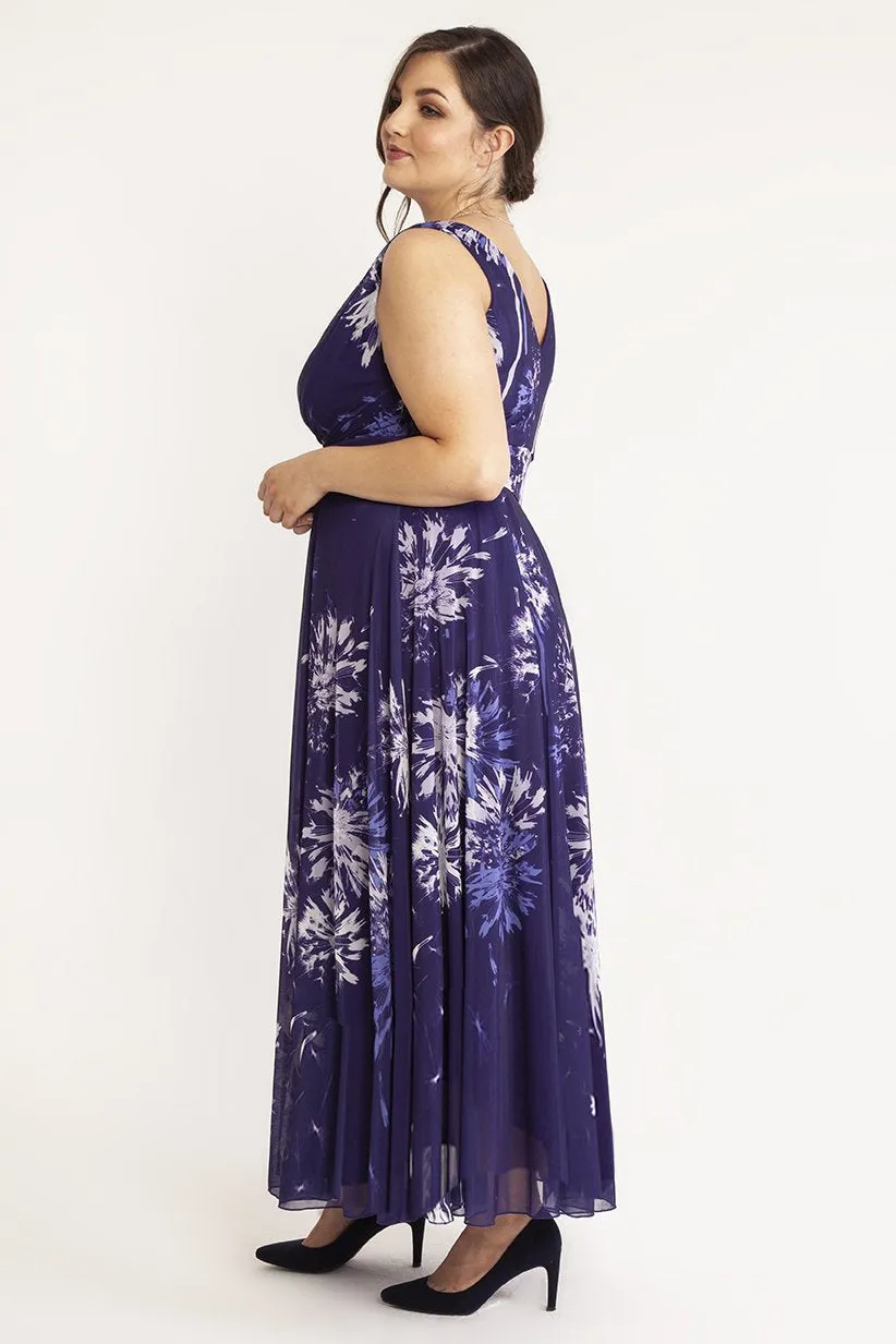 Martha Purple Print Maxi Dress
