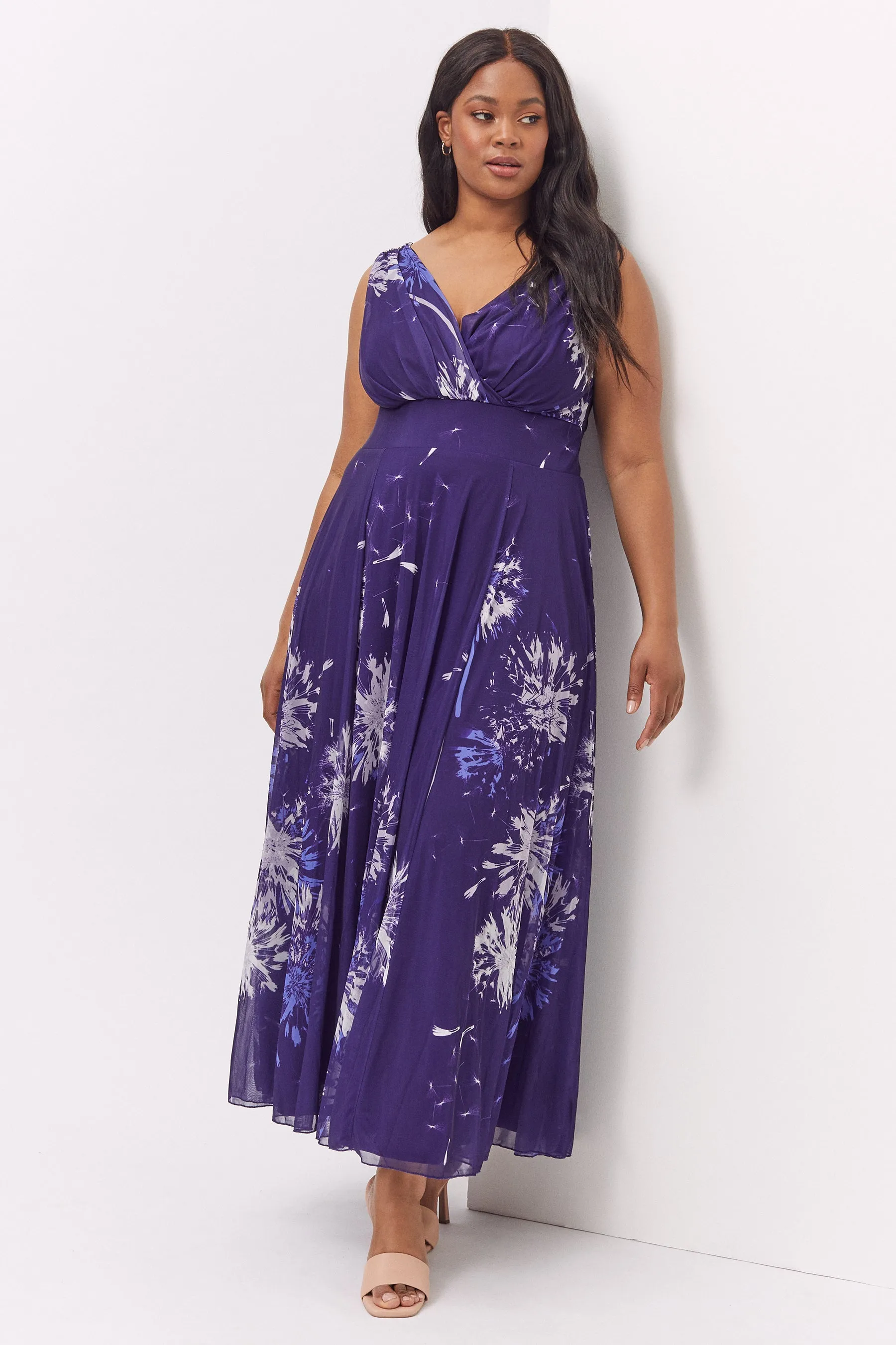 Martha Purple Print Maxi Dress