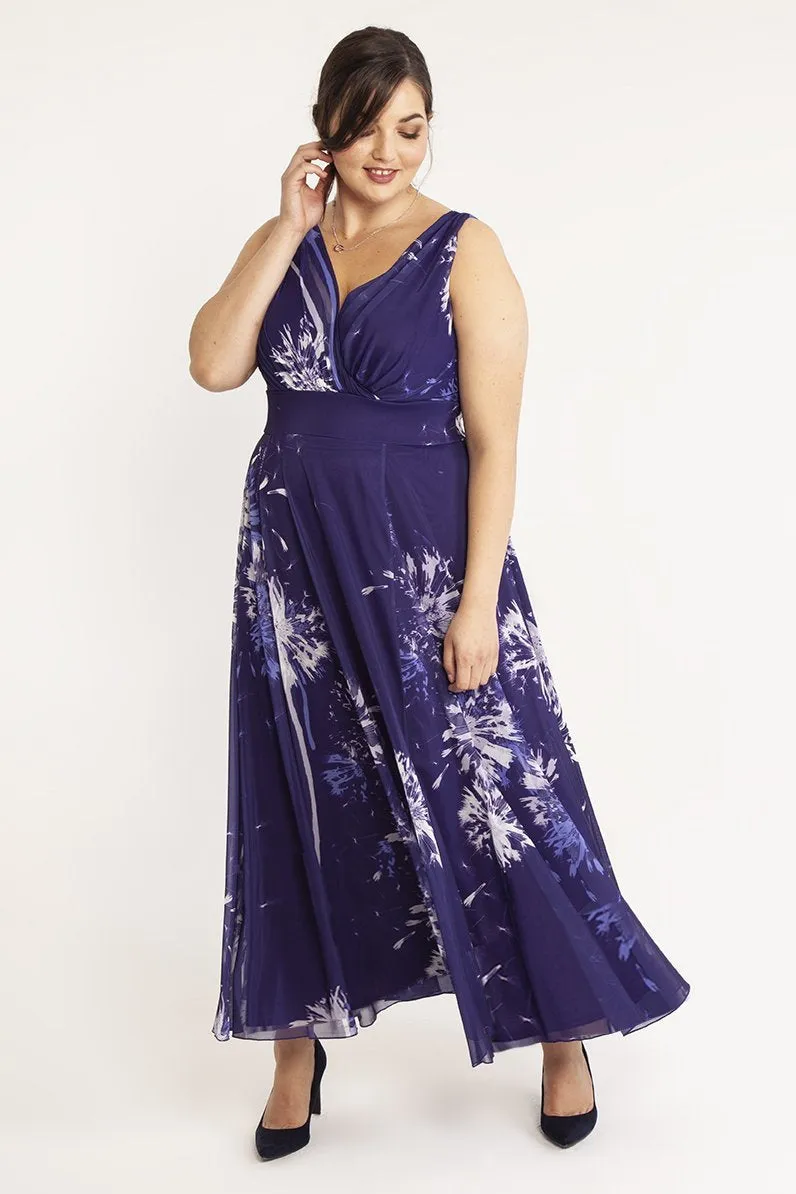 Martha Purple Print Maxi Dress