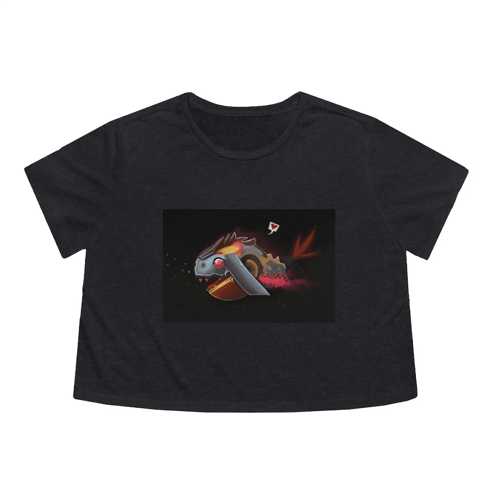 Mecha Whale Strider Women's Flowy Cropped Tee