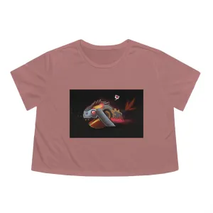 Mecha Whale Strider Women's Flowy Cropped Tee