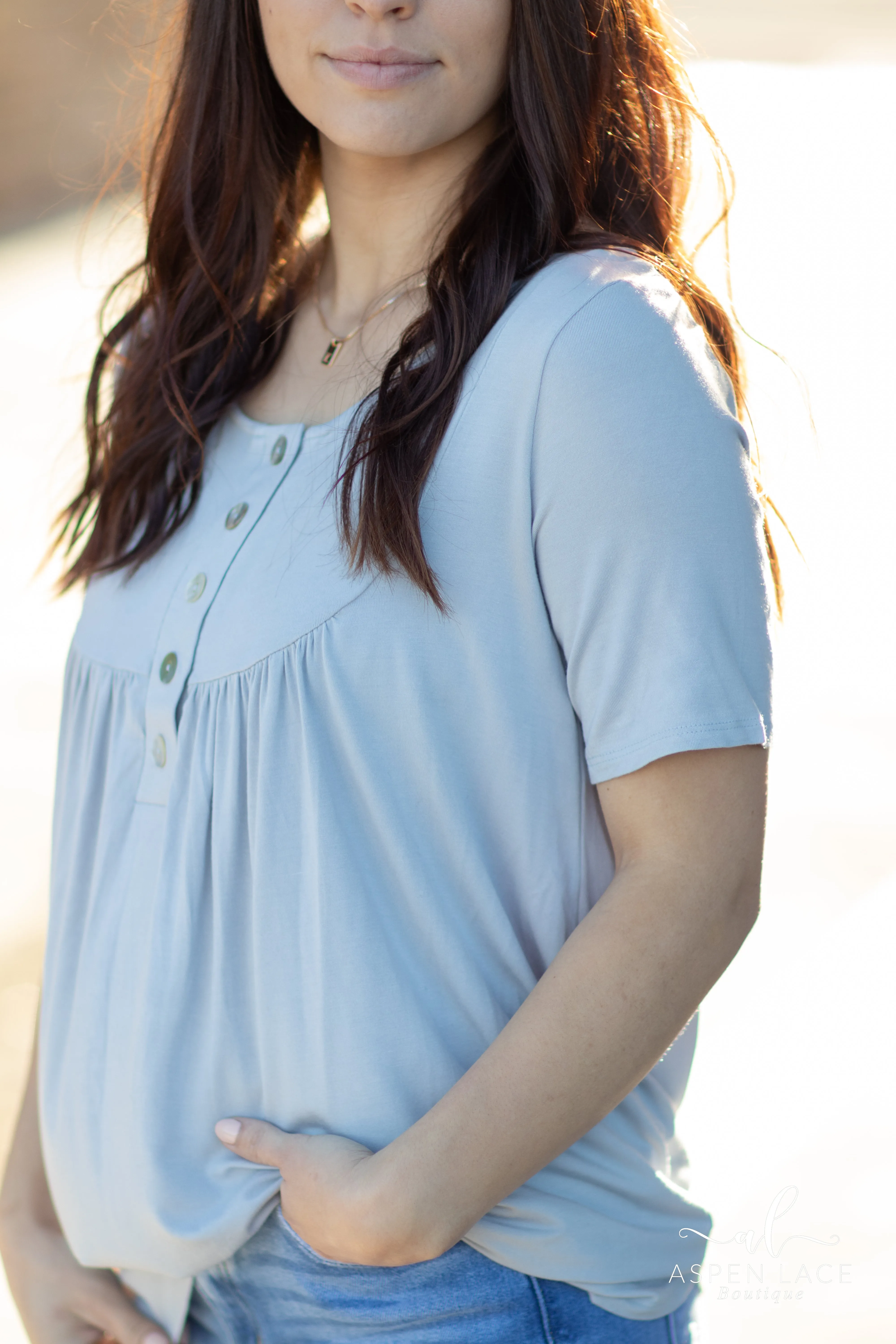 Megan Top (Light Grey)