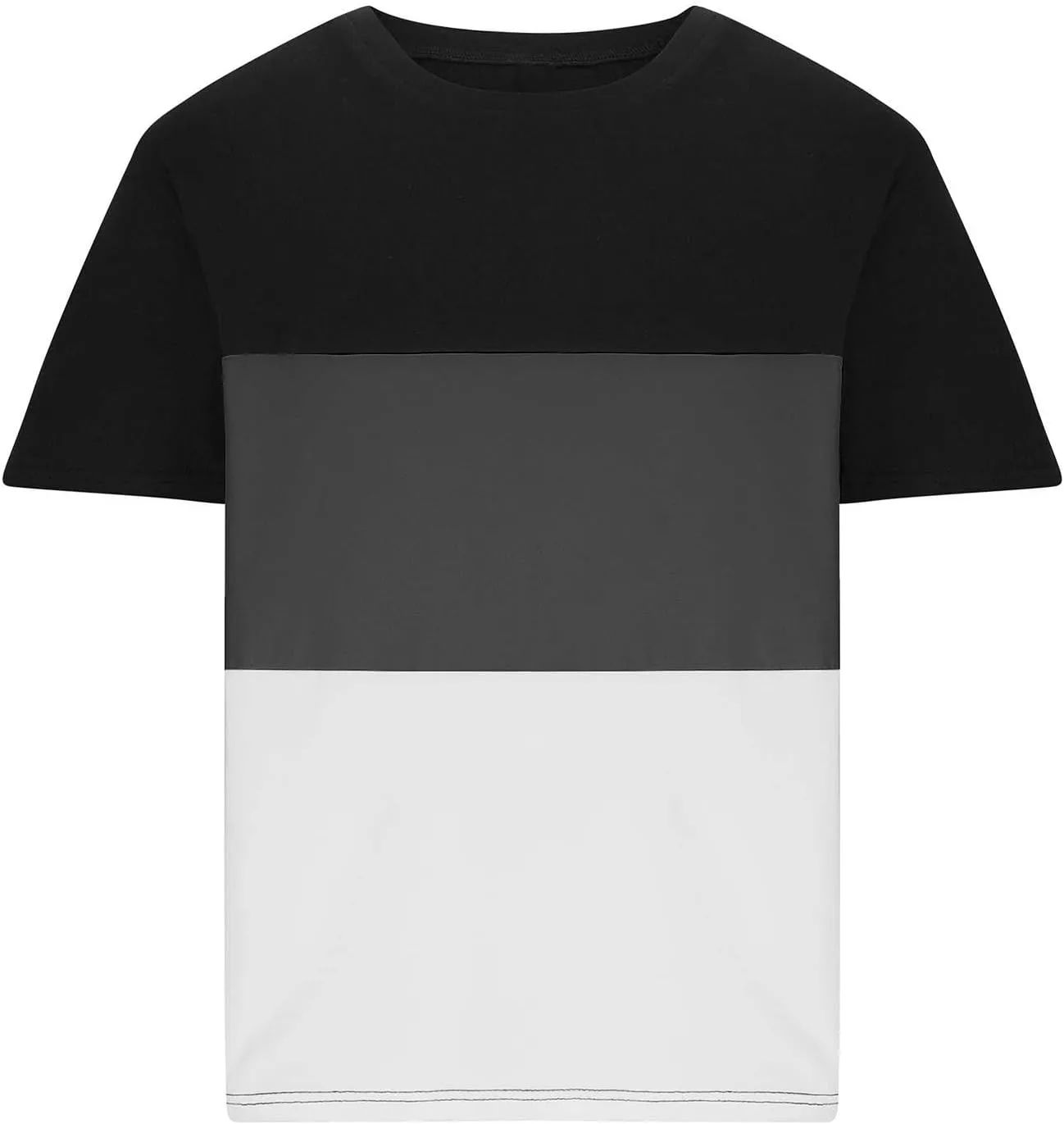 Mens T-Shirts Trendy 2024 Contrasting Color Crew Neck Short Sleeve Tees Moisture Wicking Comfort Loose Shirt