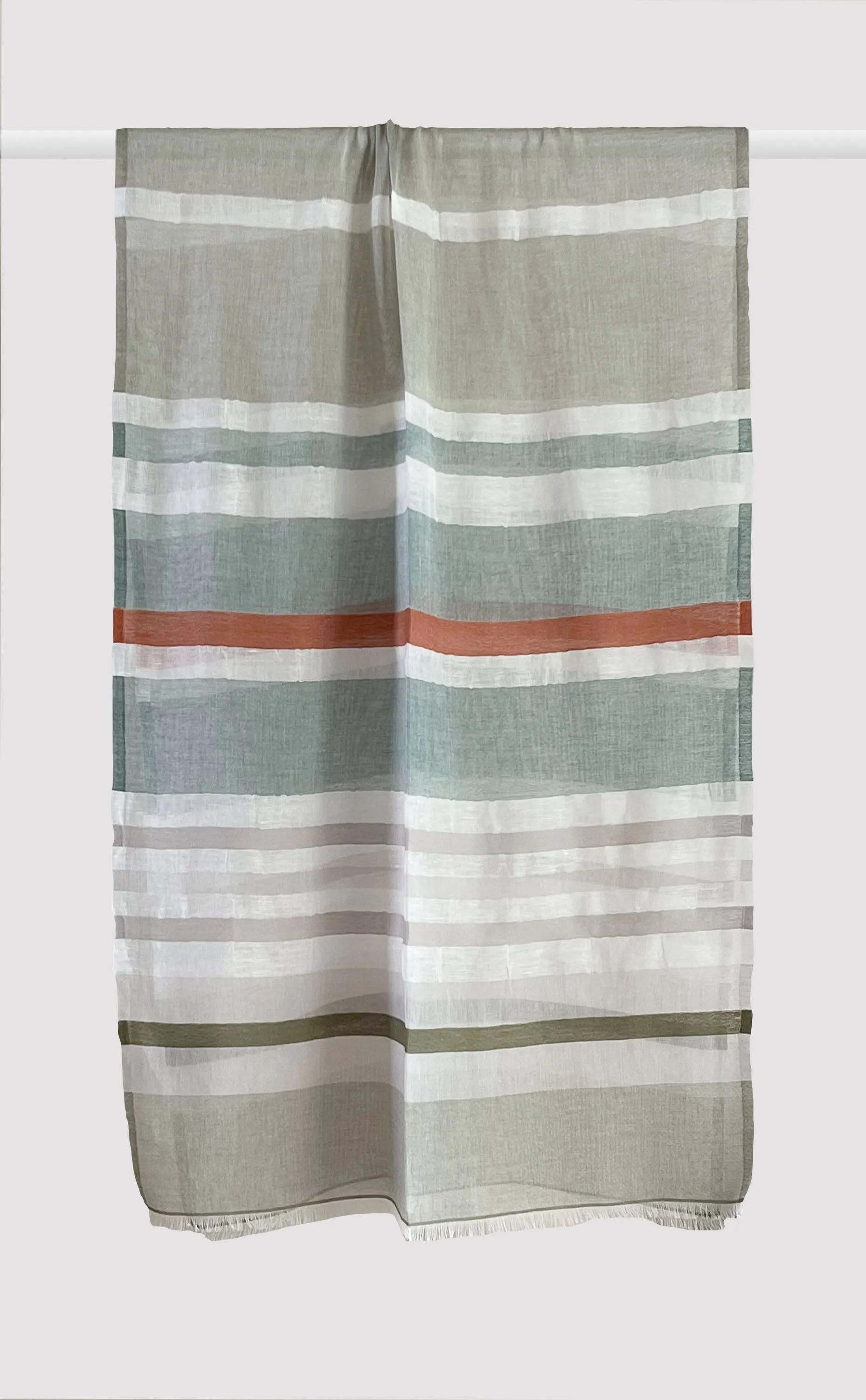 Olive Stripes Cotton Linen Stole