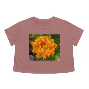 Orange Flower Women's Flowy Cropped Tee