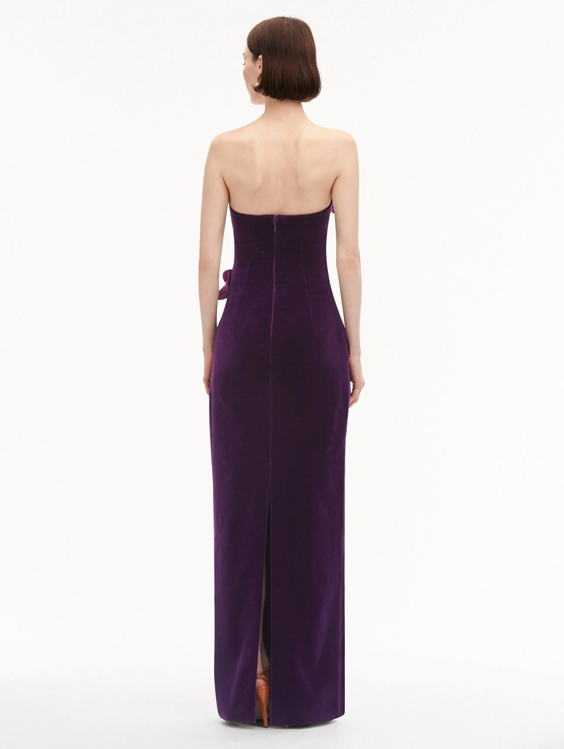 Orchid Embroidered Velvet Gown