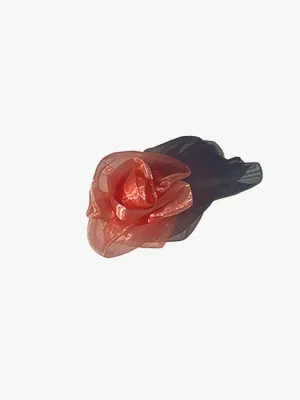 Organza Rose Clip - Peach