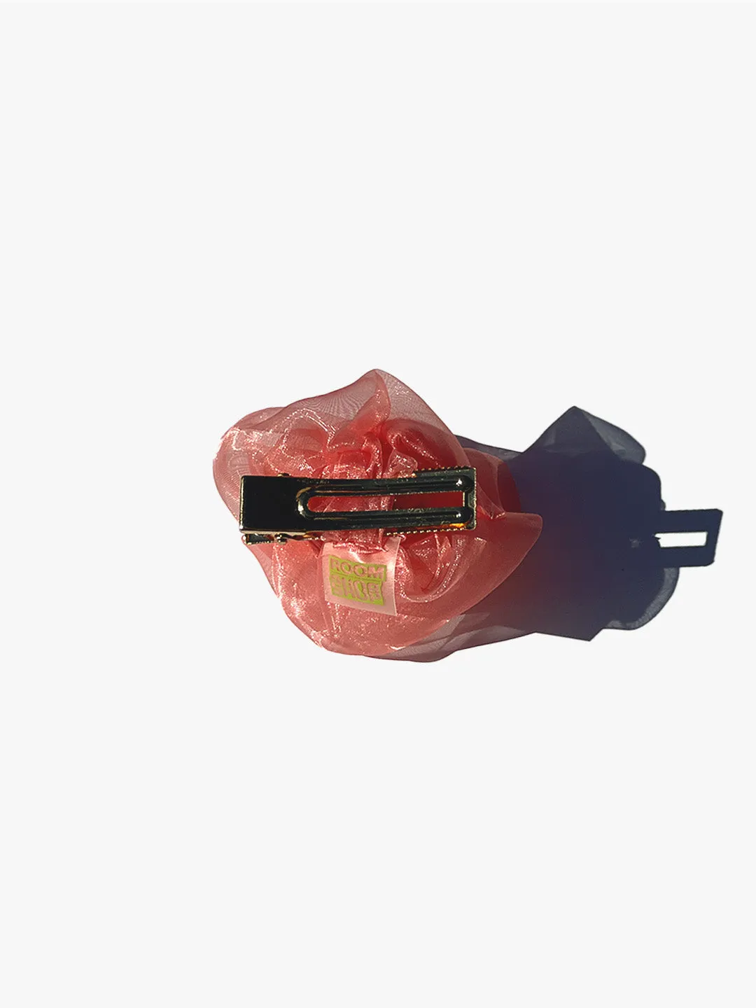 Organza Rose Clip - Peach