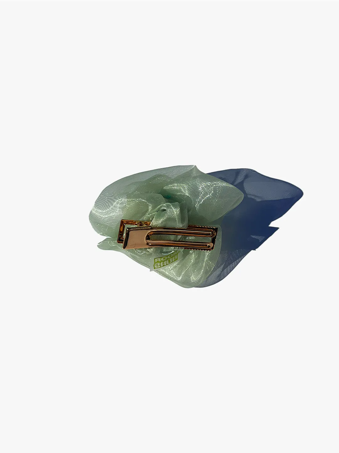 Organza Rose Clip - Sage Green