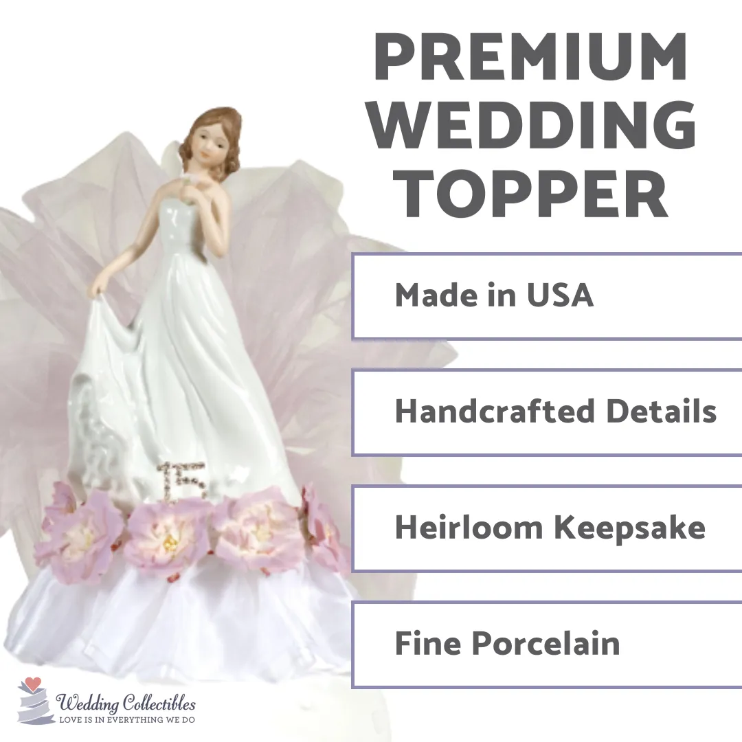 Paper Rose Porcelain Quinceanera Cake Topper- Custom Colors!