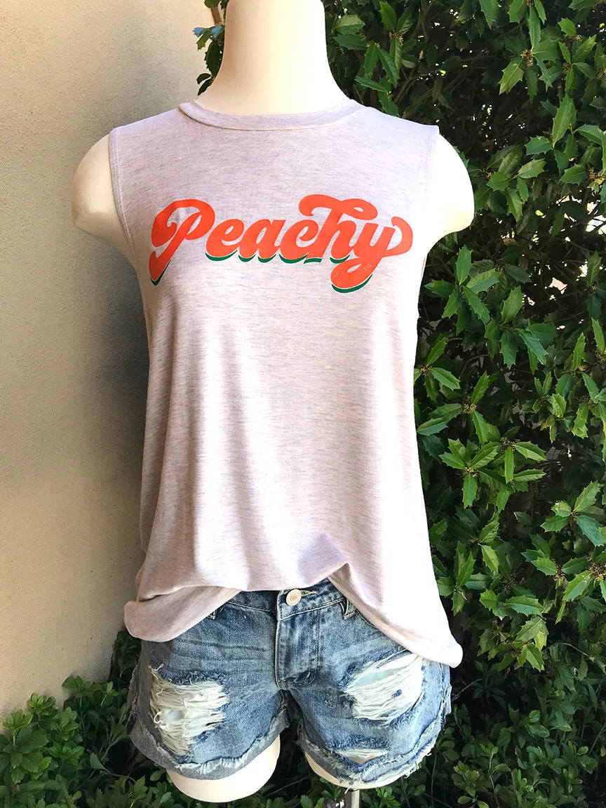 Peachy Sleeveless Graphic Tee